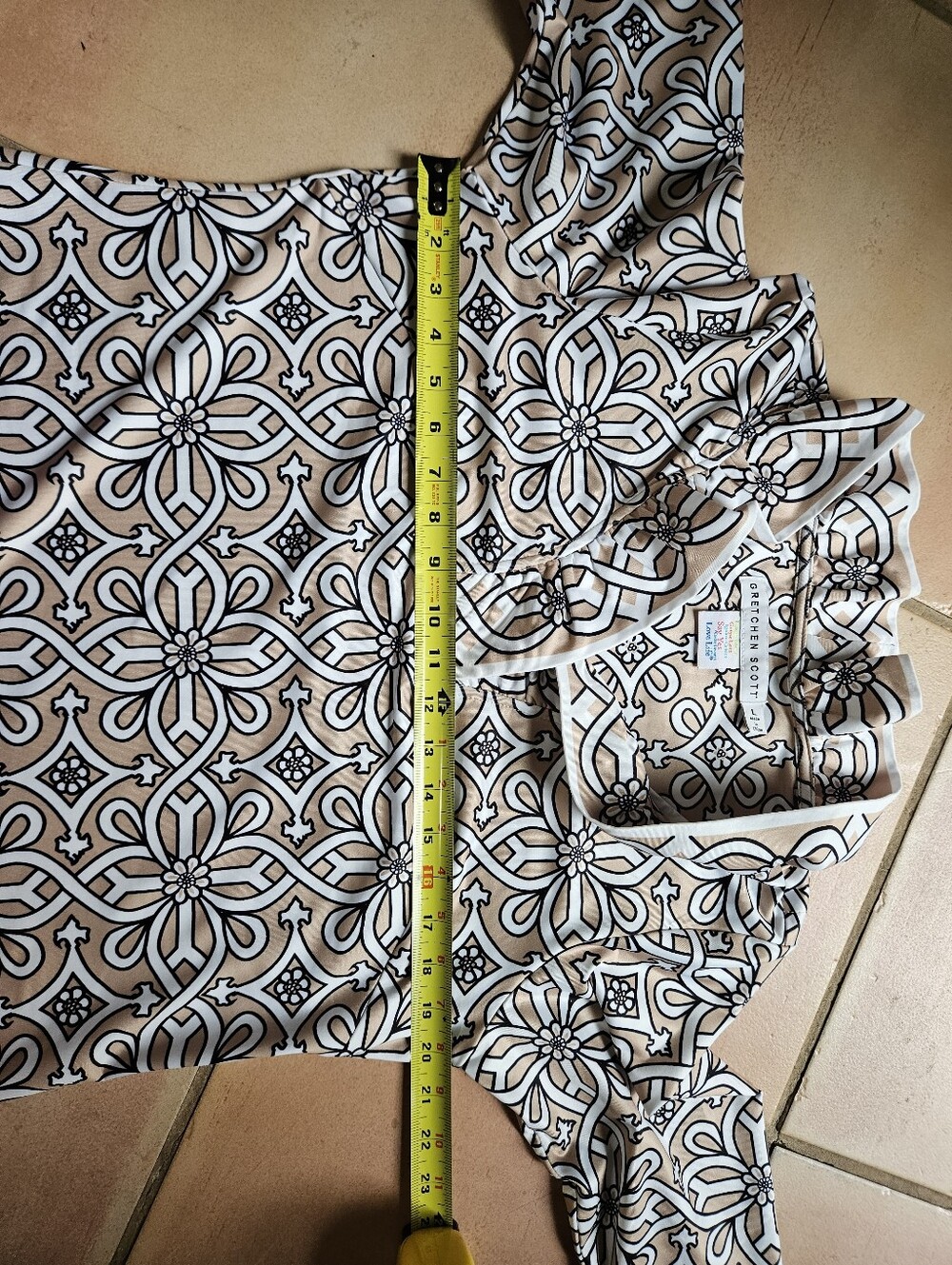 Gretchen Scott Jersey Ruffneck Dress In Piazza Print - Picture 11 of 15